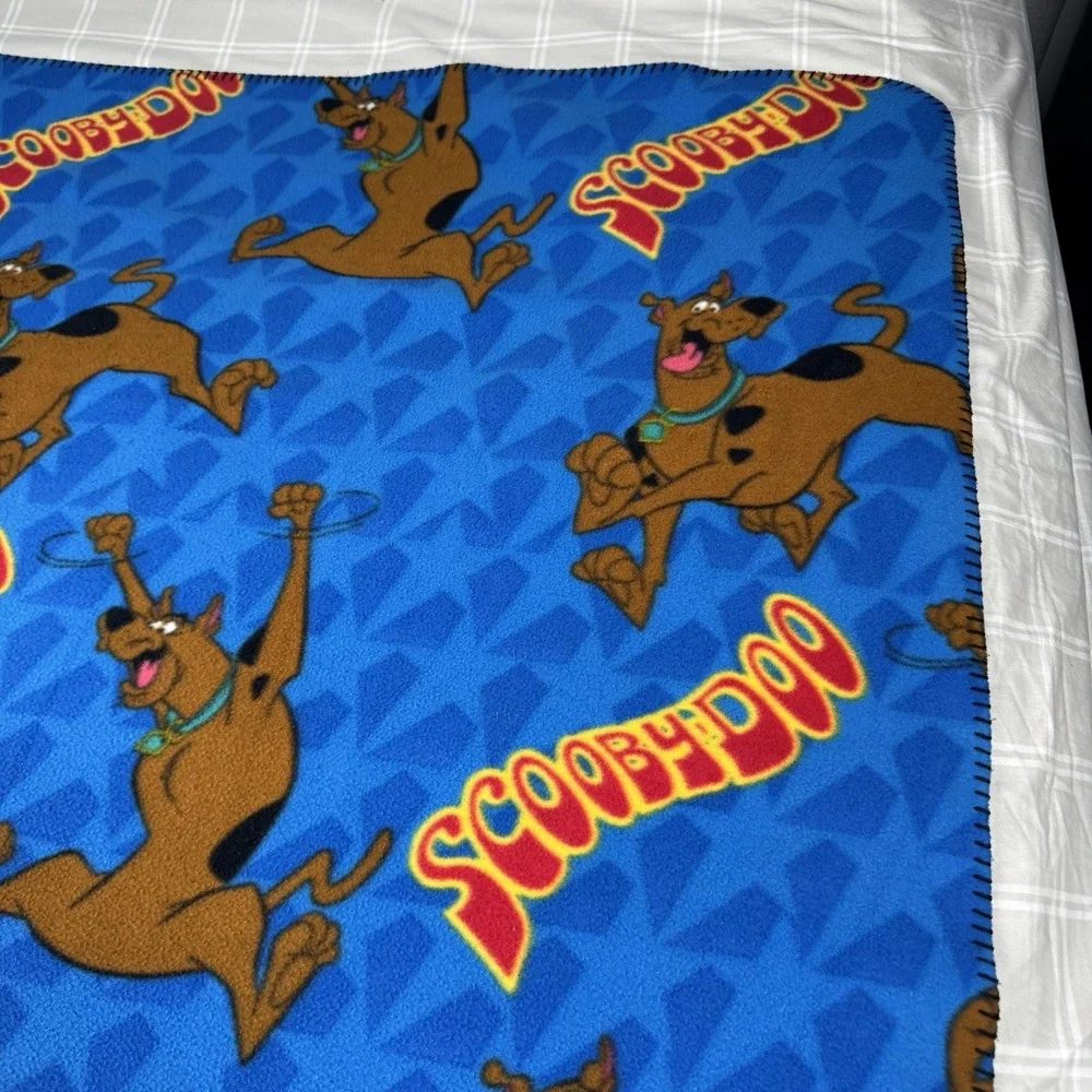 Scooby-Doo Vintage 2003 Fleece Throw Blanket Blue Hanna-Barbera 46x60